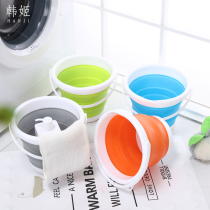 Portable folding bucket Silicone plastic bucket Childrens outdoor car wash fishing travel household multifunctional 10L small