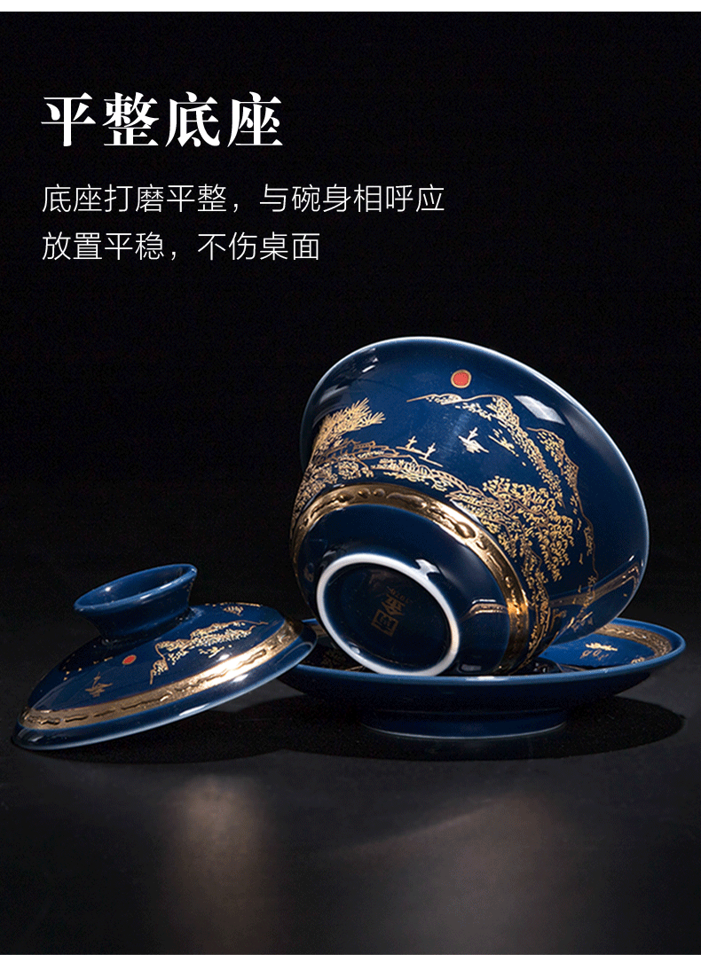 Only three tureen tea cups a single large kung fu tea bowls of household ceramics with hand grasp the bop hot tea tea set zero pot