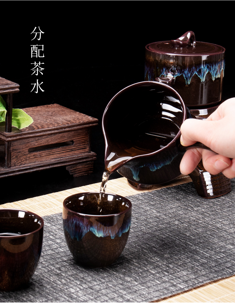 Built lamp that fortunes tea set automatic ceramic lazy household Shi Mopan teapot tea, kungfu tea cups