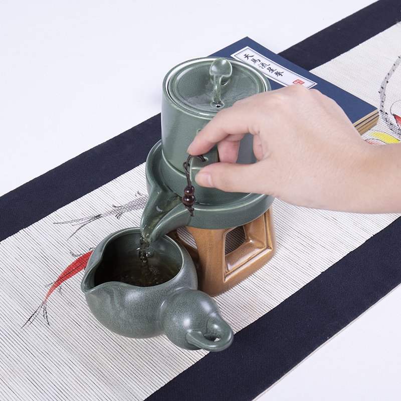 Jane quality creative stone mill ceramic tea set simple automatic lazy ground tea sets tea sets tea of a complete set of tea sets