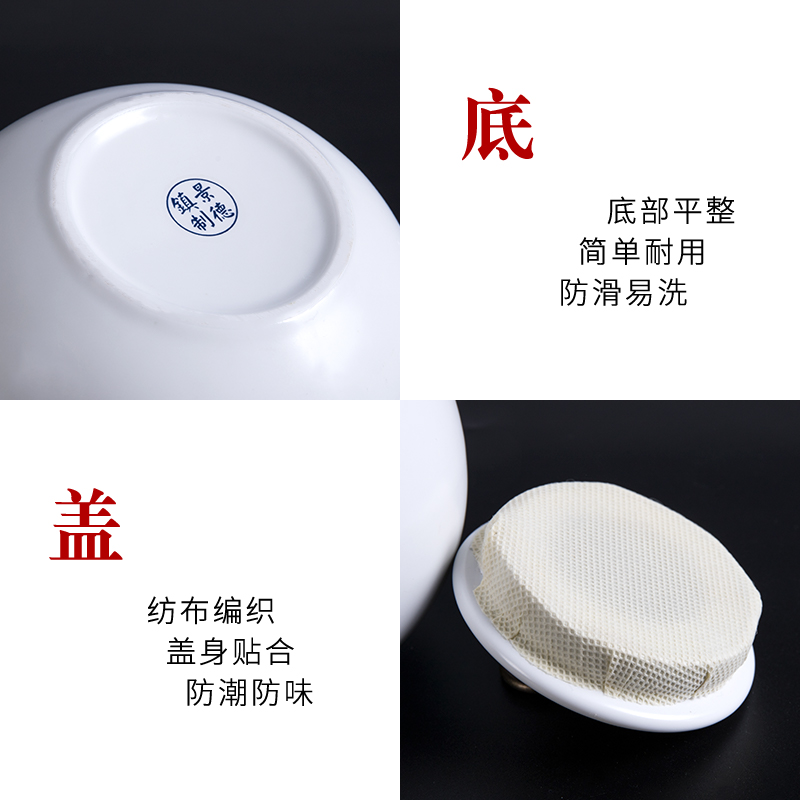 White porcelain sealed container storage tank caddy fixings ceramic tea set accessories creative hand - made home large puer tea