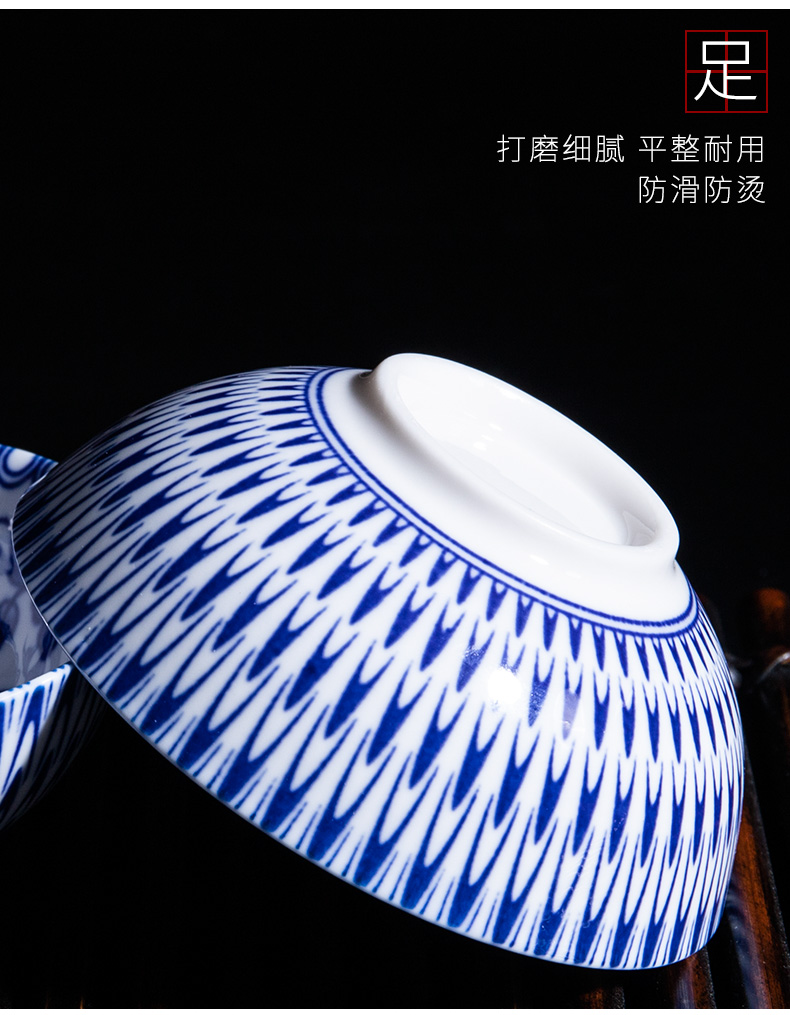 The Personal only blue and white porcelain tea masters cup sample tea cup kung fu tea accessories to use glass ceramic hat to CPU