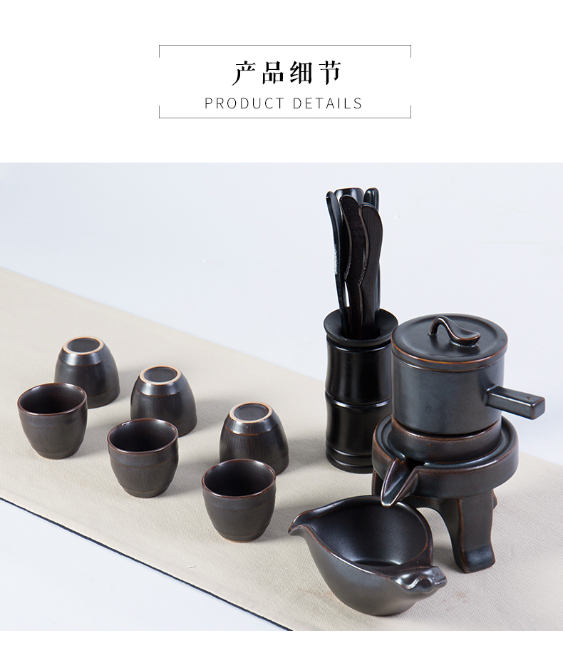 Stone ground tea sets tea tea set lazy semi - automatic tea to implement fortunes ceramic teapot tea