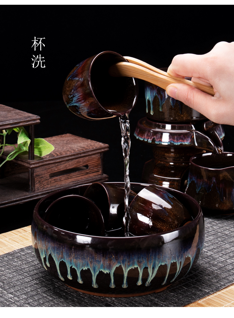 Built lamp that fortunes tea set automatic ceramic lazy household Shi Mopan teapot tea, kungfu tea cups