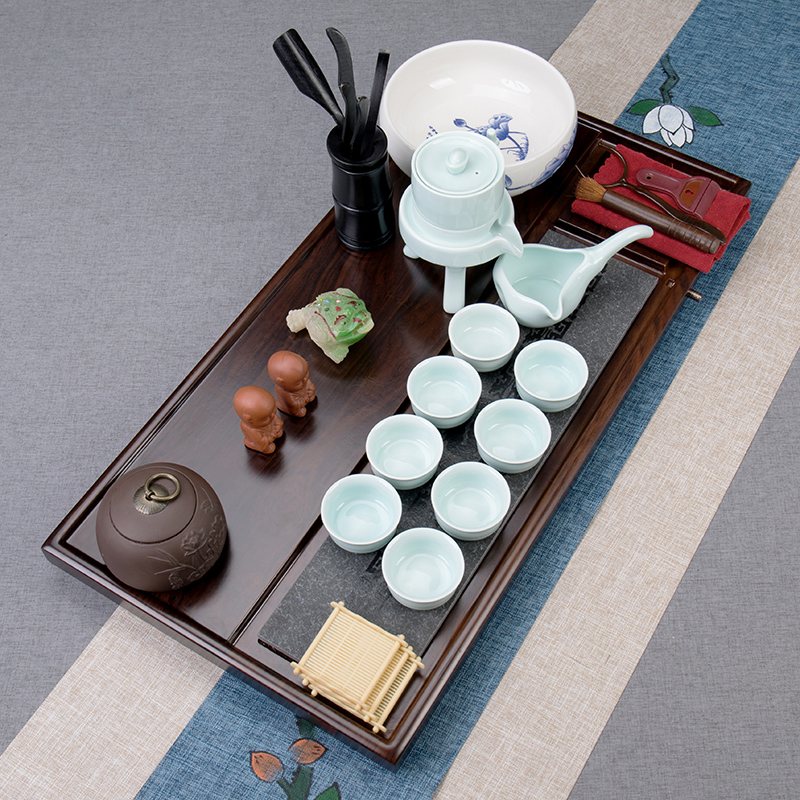 Jane quality tea sets suit home sitting room tea table ceramic lazy kunfu tea tea taking of a complete set of automatic tea sets