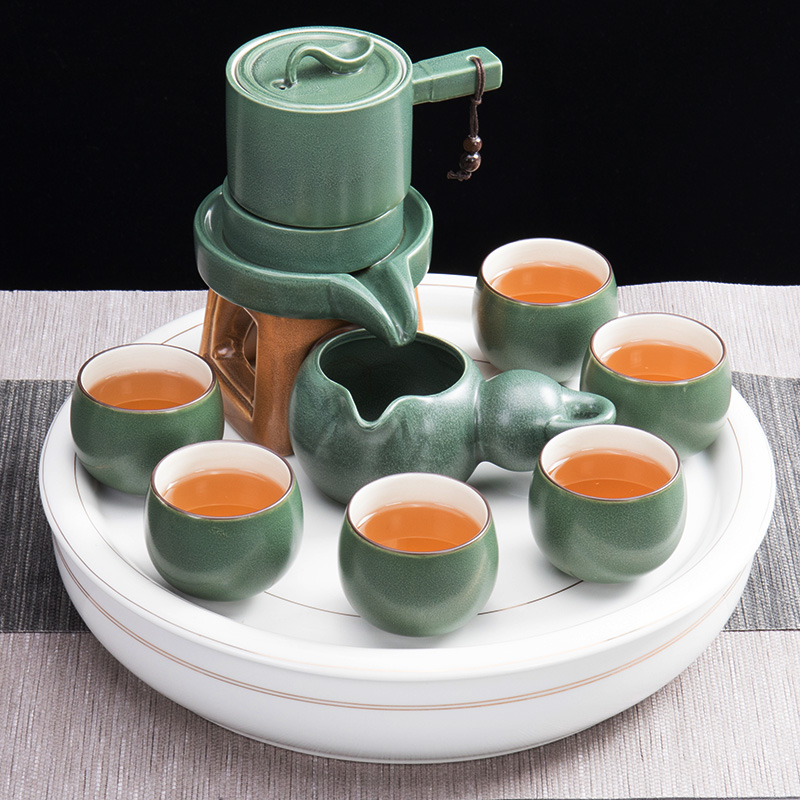Jane quality tea tea set of household ceramic teapot contracted round tea tray was kung fu tea cups of a complete set of dry terms plate