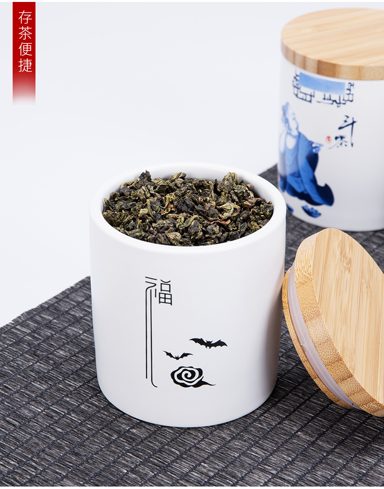 Portable red with green tea storage box in the small seal pot moistureproof household caddy fixings ceramic tea set spare parts