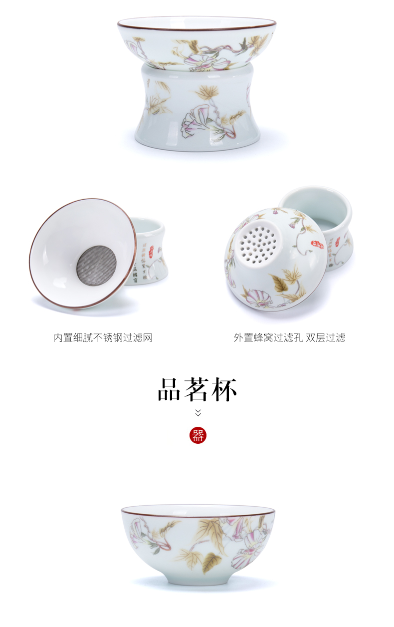 White porcelain tea set suit household ceramics kung fu tea cups contracted sitting room of Chinese style tea the whole office