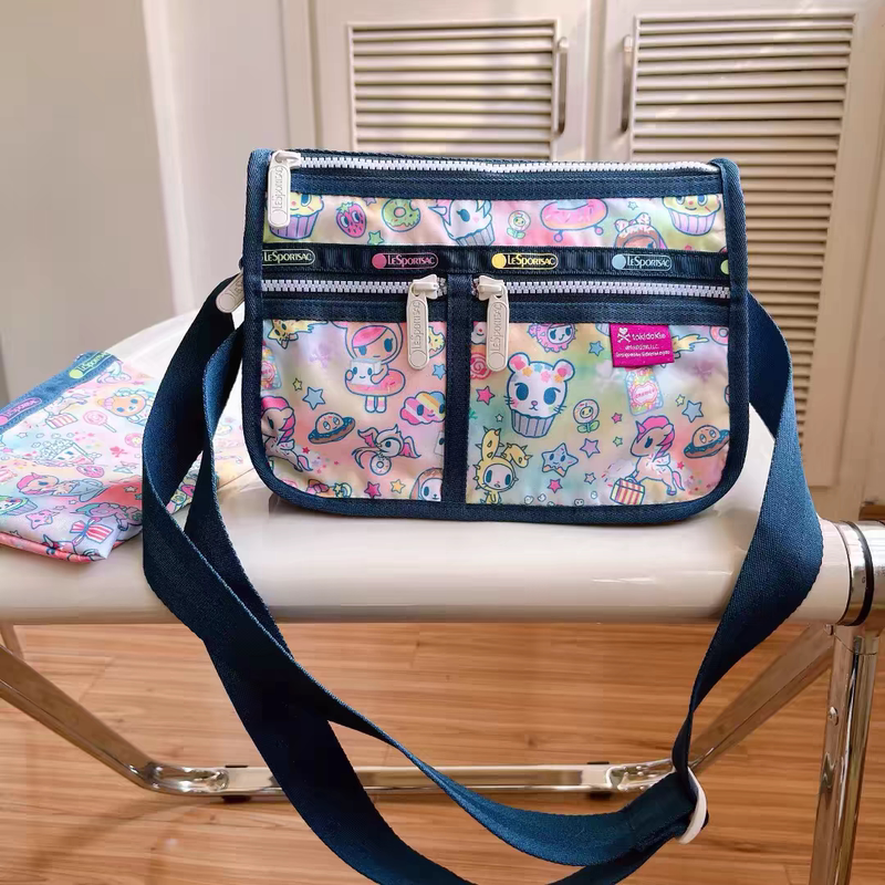 Lebo Lbs × Tokidoki Co-Branded Handbag with Shoulder Strap, Can Be Worn Cross-Body, with Coin Pocket Lebo Lbs × Tokidoki Co-Branded Handbag with Shoulder Strap, Can Be Worn Cross-Body, with Coin Pocket