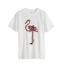 Pure cotton simple fashion printed top European and American personality couple short-sleeved loose travel and vacation sports T-shirt men