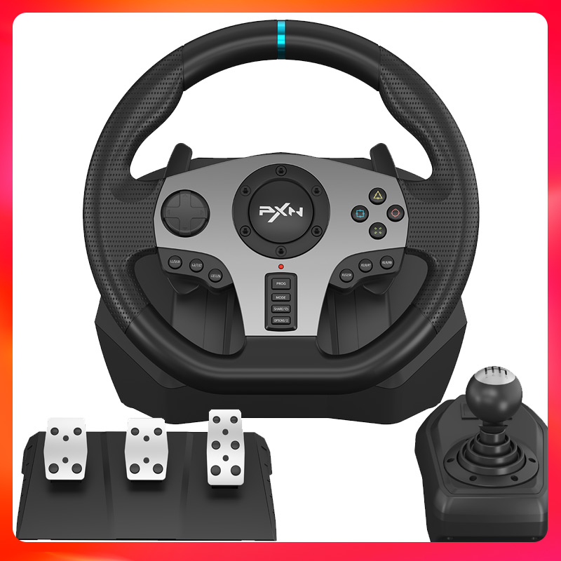 Leshida 900 Degrees Racing Bike Game Steering Wheel PC Computer Analog V9 Driving Switch Car Simulator European Truck 2 Xbox Horizon 5 Drive PS4 Dust 4 Tours