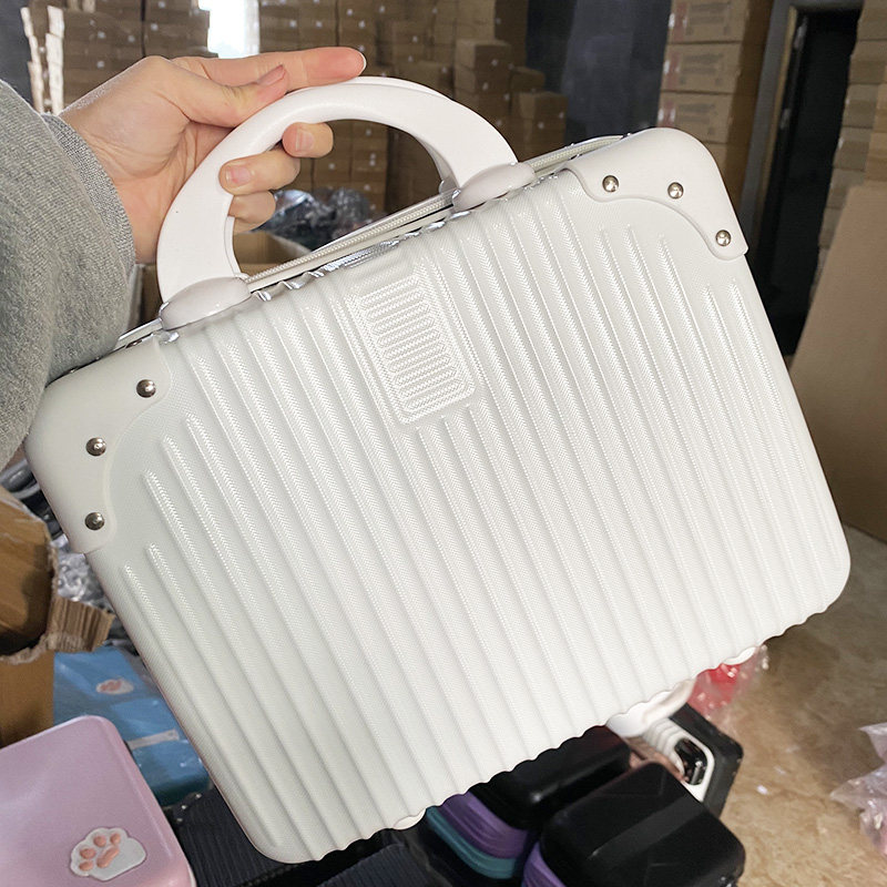 Mini hand luggage 16 inch white small cosmetic box 14 inch child mother box password box fashion storage bag female