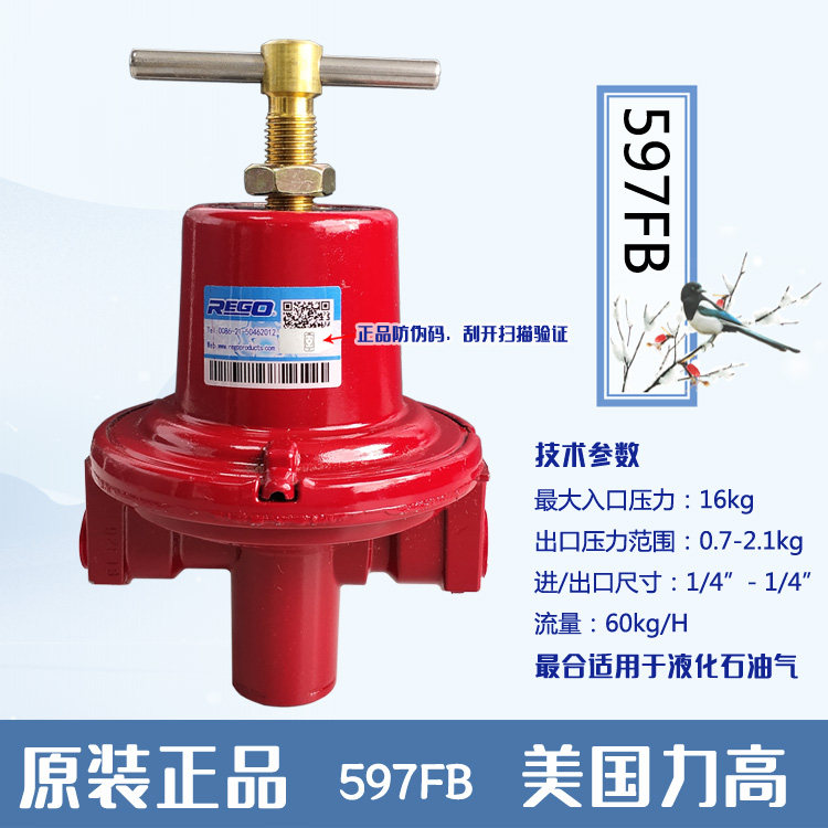 Proxy originally installed US REGO force high 597FB pressure reducing valve level gas pressure regulator 597FB high-pressure valve