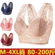 One-piece suit summer fat mom no rim bra Plus size bra thin sexy lace underwear women