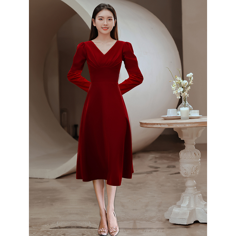  S+Burgundy, long, mid-length, maxi length  