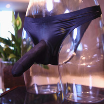 Ice silk mens seamless jj set underwear sexy thong ultra-thin low waist pants breathable T pants sex stockings men