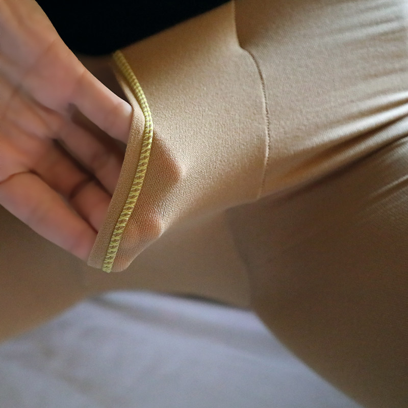 80D men's leggings vertical opening access control velvet stockings plus fertilizer lengthening white sports tights