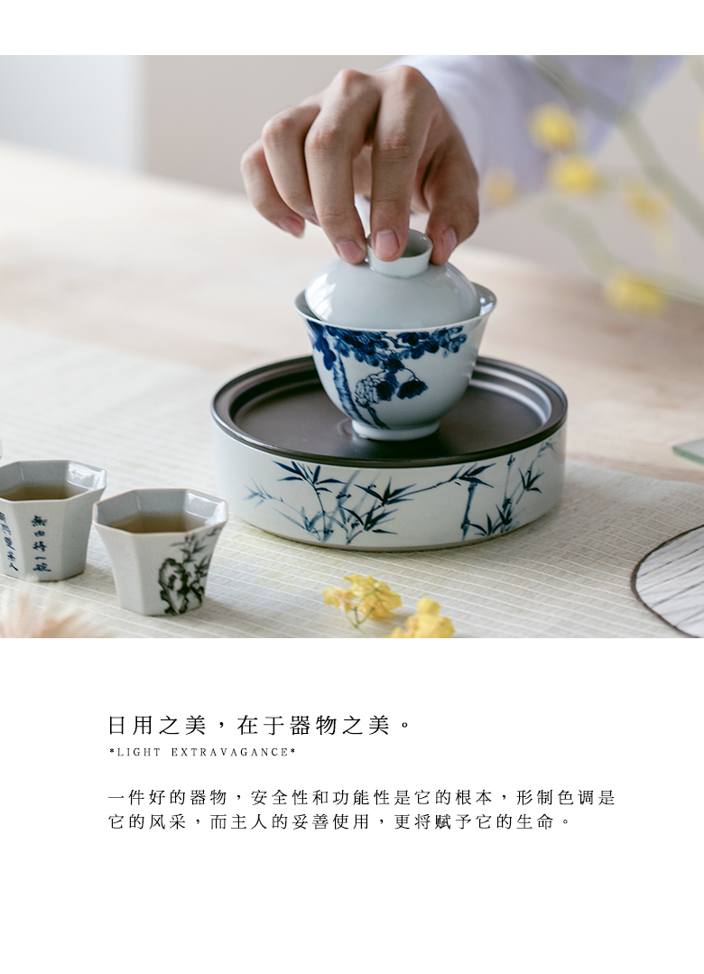 The Self - "appropriate content of jingdezhen hand - made manual pot of 12 water dry mercifully small Japanese tea tray filling dry mercifully