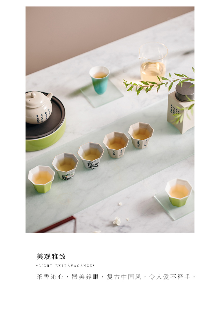 The Self - "appropriate content of jingdezhen hand - made caddy fixings Chinese style restoring ancient ways seal pot square ceramic small store POTS, POTS