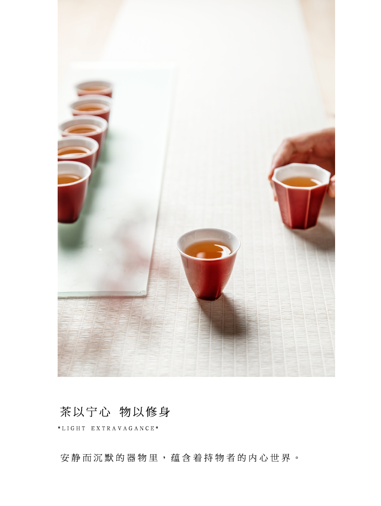 The Self - "appropriate content ruby red cup jingdezhen ceramic sample tea cup masters cup noggin household kung fu tea set