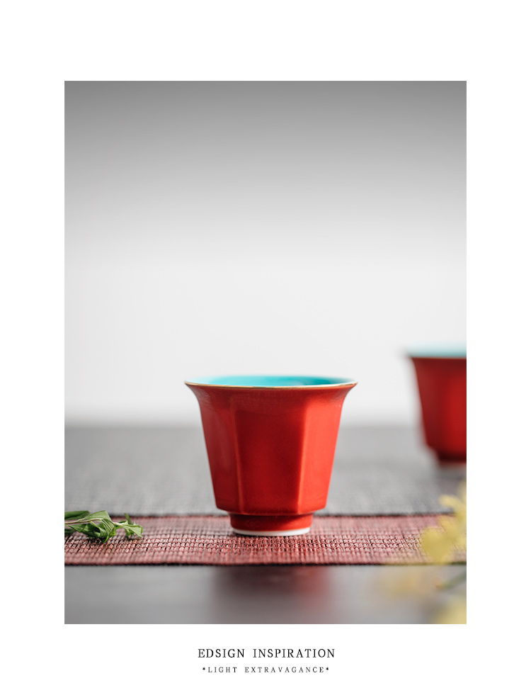 The Self - "appropriate for the content of the Forbidden City, red sample tea cup cup jingdezhen manual small ceramic cups kung fu tea set kunfu tea