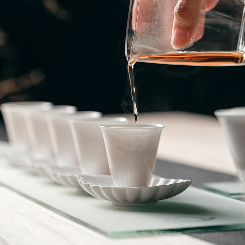 The Self - "appropriate physical inverse white sample tea cup kung fu tea cups suit small tea tea jade porcelain craft porcelain cups