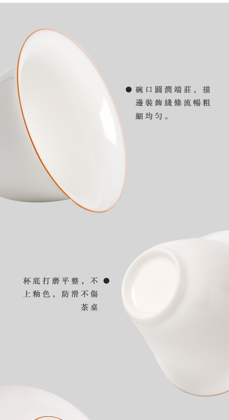 Large ceramic tureen tea bowl suit individual jingdezhen porcelain three cups of tea GaiWanCha make tea cup