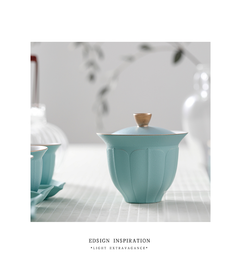 The Self - "appropriate content manual tureen single CPU use kung fu tea set the see colour of jingdezhen bowl GaiWanCha light of key-2 luxury