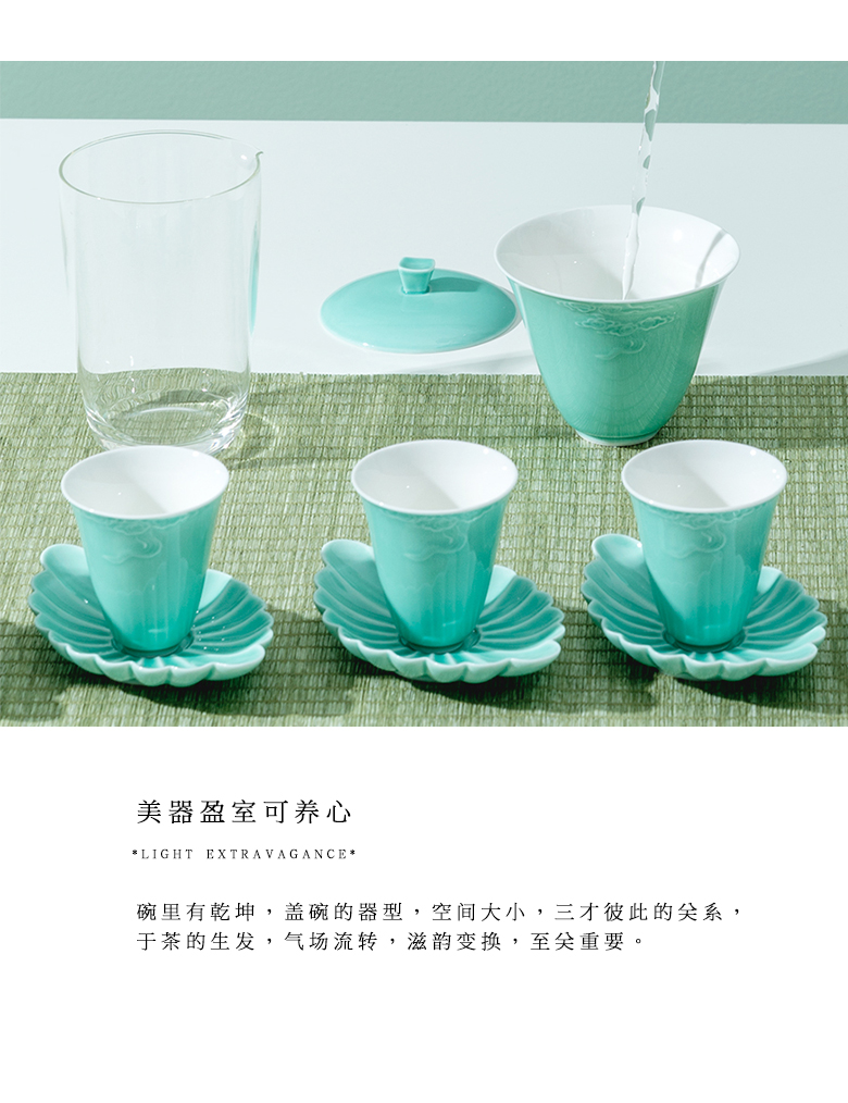 The Self - "appropriate content iris blue tureen jingdezhen tea set a single suit kung fu tea cups tea bowl is Japanese