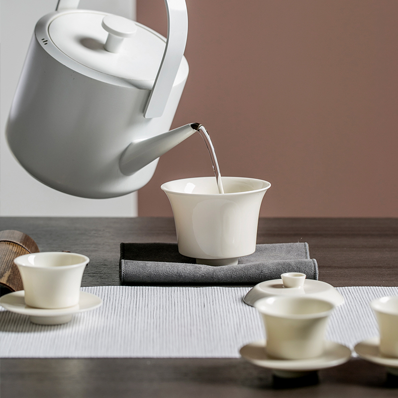 The Self - "appropriate content apricot jade porcelain tureen single CPU use white porcelain Japanese kung fu tea set of jingdezhen