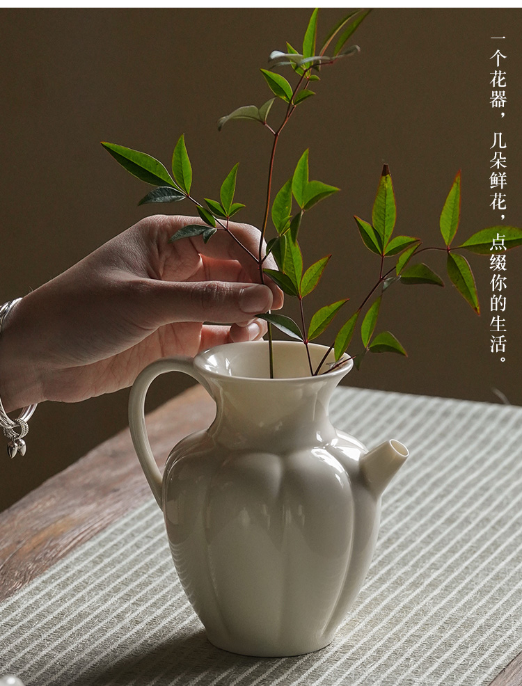 Manual green ceramic teapot apricot hand craft fair keller of floral outraged imitation song dynasty style typeface I and contracted flower vase kung fu