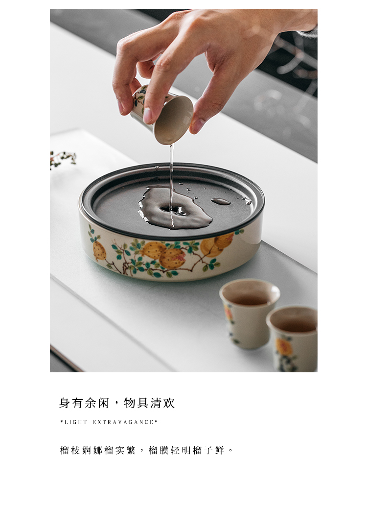The Self - "appropriate content of jingdezhen hand - made pomegranate pot of bearing dry mercifully Taiwan zen Japanese water dry mercifully water tea restoring ancient ways