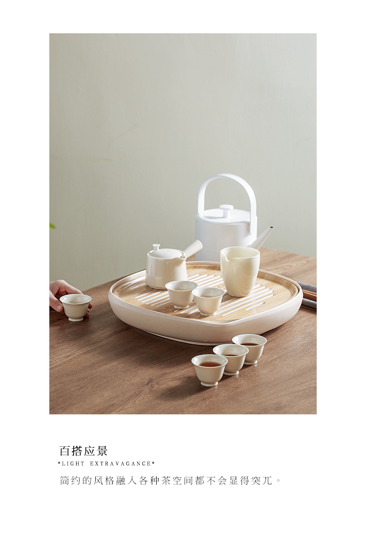 The Self - "appropriate content kung fu tea set suit household kunfu tea tea of a complete set of ceramic teapot tea tray storage contracted