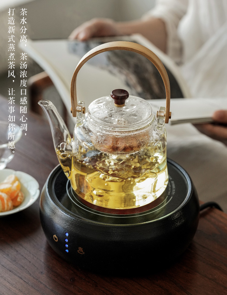 The Heat - resistant glass tea pot to boil the teapot tea stove boiling tea tea ware suit steam steaming the boiled tea, the electric TaoLu household