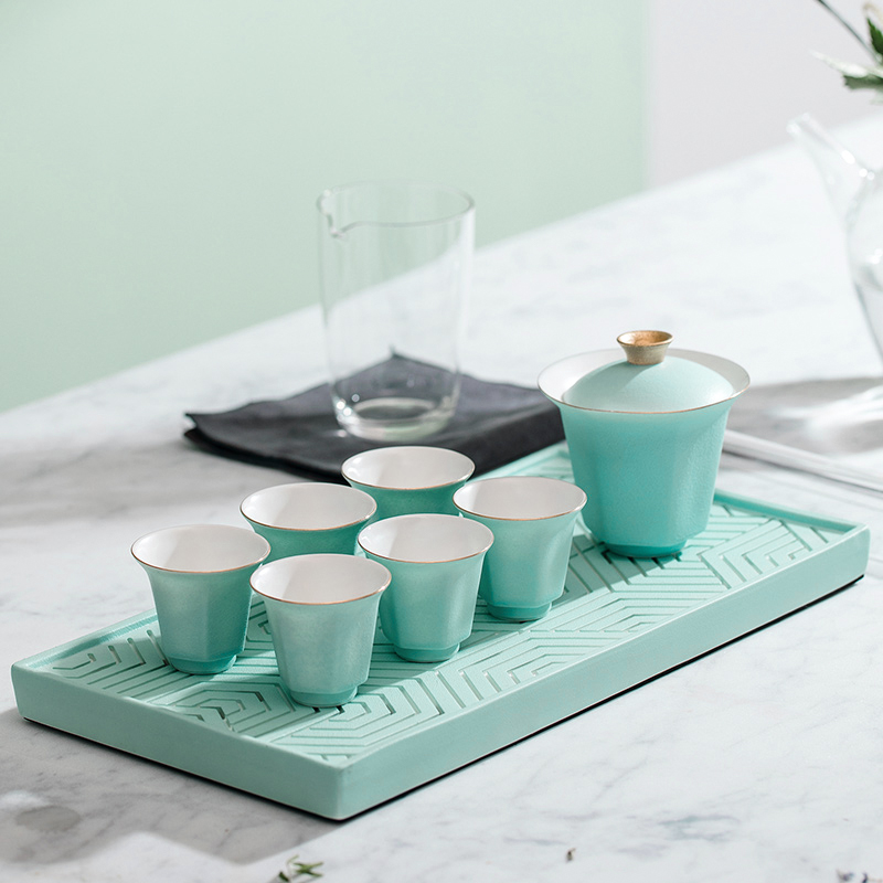 The Self - "appropriate content cup sample tea cup matte enrolled six edge ceramic cups a single CPU kung fu tea set contracted