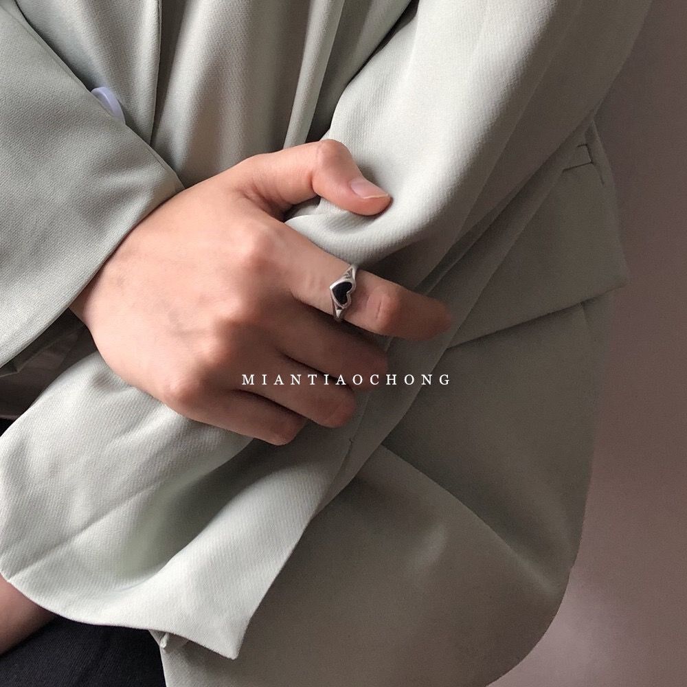 Ring cute Japanese girl love cool girl tide does not fade open adjustable Korean version of the student simple ring - Taobao