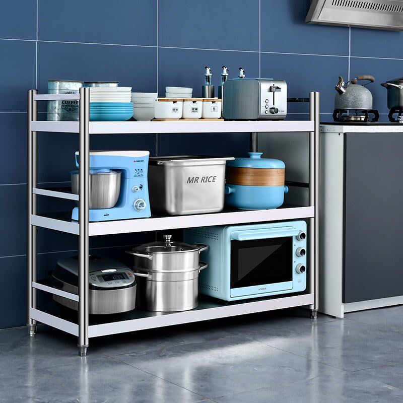 Stainless Steel Kitchen Shelf Shelf Floor Multi-layer Microwave Oven Pot Storage Shelf Home Whole Cabinet - Taobao