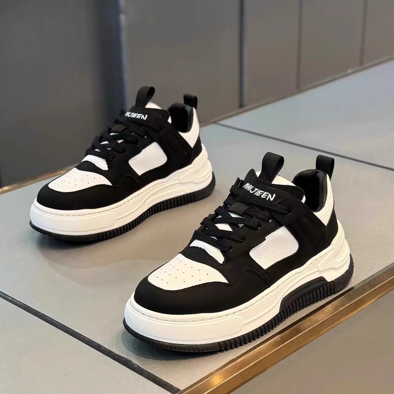 Air Force Aj1 Men's Shoes 2026 Spring Trendy Black and White Panda Thick-Soled Sneakers Versatile Low-Top Casual White Shoes Air Force Aj1 Men's Shoes 2026 Spring Trendy Black and White Panda Thick-Soled Sneakers Versatile Low-Top Casual White Shoes