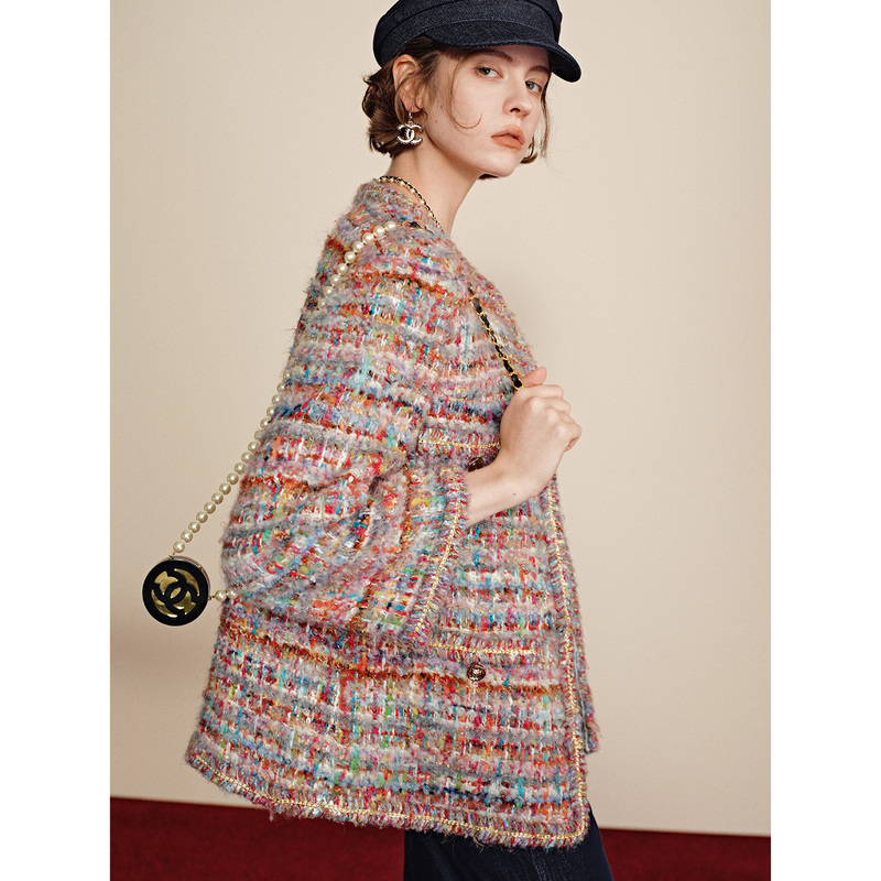 Island Breeze Ch Same Source as French Imported Scop, Heavy Wool Tweed Chanel-Style Jacket