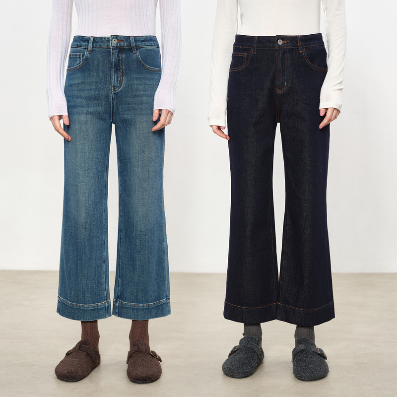 Island Breeze's Slimming Straight-Leg Pants, Comfortable Four-Way Stretch Straight-Leg Cropped Wide-Leg Jeans