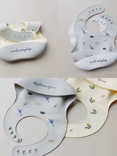 Детский силиконовый нагрудник для еды, водонепроницаемый слюнявчик для прикорма, с карманом