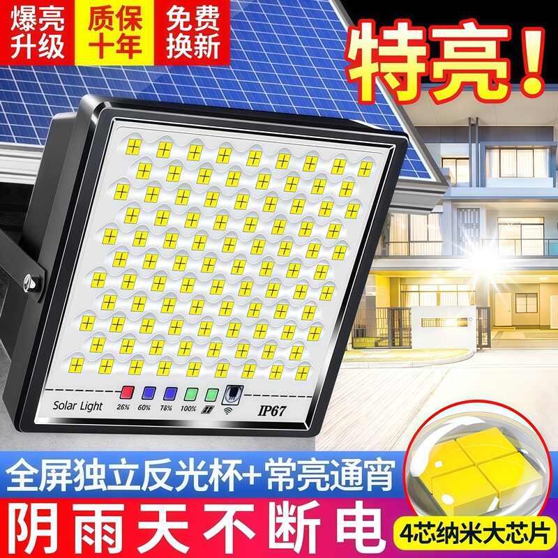 New Solar Lighting Led Strong Light Model Street Lamp Waterproof Home Outdoor Garden Lamp Doorway Wall Lamp