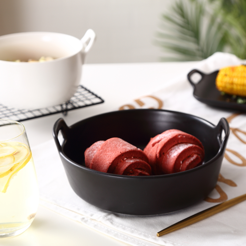 Large creative ear plate of fruit salad bowl household Japanese - style tableware ceramic bowl rainbow such use boiled fish bowl