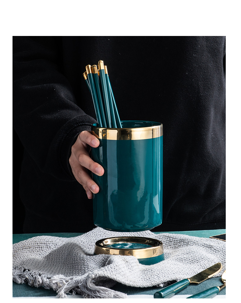 Northern wind ceramic tube kitchen basket household chopsticks chopsticks spoons to receive cage shelf chopsticks chopsticks barrels