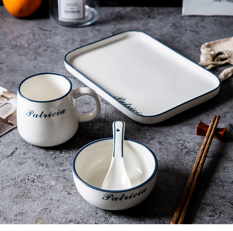 The Nordic ins one single home eat food tableware chopsticks sets job ceramic Japanese dishes simple dishes