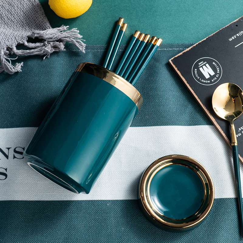 Northern wind ceramic tube kitchen basket household chopsticks chopsticks spoons to receive cage shelf chopsticks chopsticks barrels