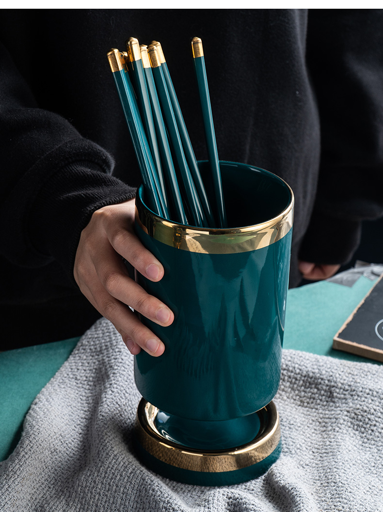 Northern wind ceramic tube kitchen basket household chopsticks chopsticks spoons to receive cage shelf chopsticks chopsticks barrels