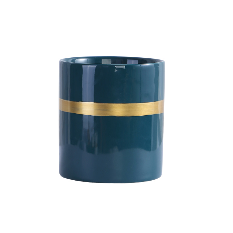 Nordic small key-2 luxury pen container barrels ceramic make - up brush pot brush barrels desktop eyeliner pencil receive a barrel