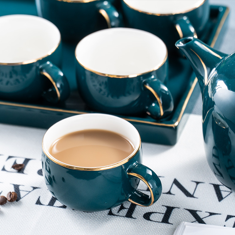 European - style key-2 luxury green coffee cup up phnom penh dish suits for ceramic coffee cup home afternoon tea scented tea with gift box