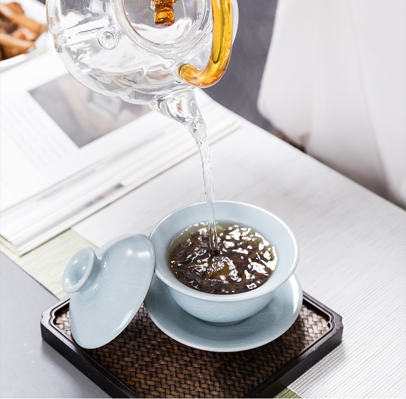 Ceramic tea set suit small household set your up kung fu tea set contracted three just tureen tea cups of a complete set of the teapot